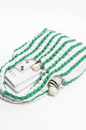 Quick Outfits, Modest Fashion Outfits Ideas Soft Girl Quilted Striped Handbag