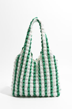 Quick Outfits, Modest Fashion Outfits Ideas Soft Girl Quilted Striped Handbag