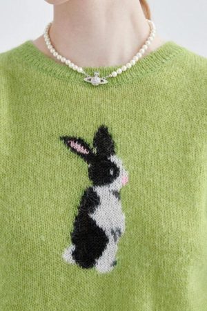Quick Outfits, Modest Fashion Outfits Ideas Soft Girl Rabbit Knitted Top