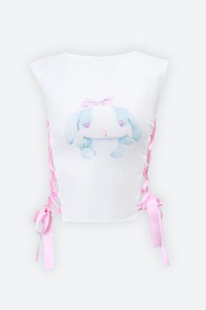 Quick Outfits, Modest Fashion Outfits Ideas Soft Girl Rabbit Ribbon Top