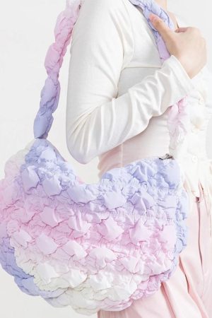 Quick Outfits, Modest Fashion Outfits Ideas Soft Girl Rainbow Quilted Bag