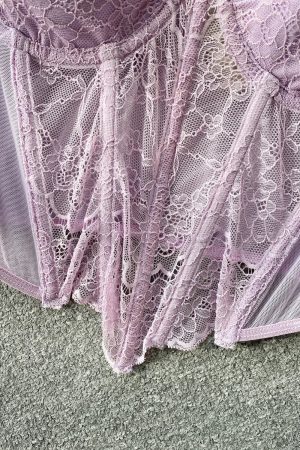 Quick Outfits, Modest Fashion Outfits Ideas Soft Girl Sheer Lace Corset Top