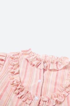 Quick Outfits, Modest Fashion Outfits Ideas Soft Girl Striped Crop Top & Maxi Skirt Two Piece Set