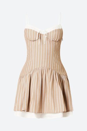 Quick Outfits, Modest Fashion Outfits Ideas Soft Girl Striped Mini Dress