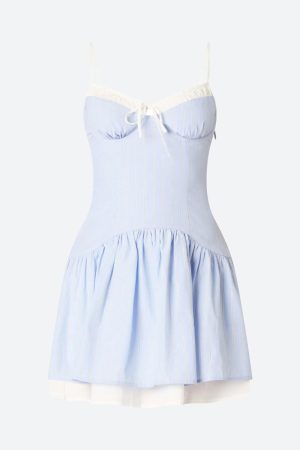 Quick Outfits, Modest Fashion Outfits Ideas Soft Girl Striped Mini Dress