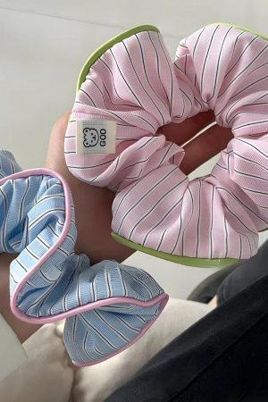 Quick Outfits, Modest Fashion Outfits Ideas Soft Girl Striped Scrunchies