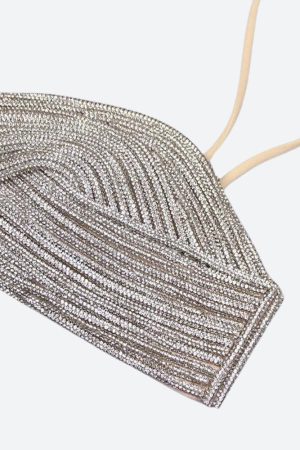 Quick Outfits, Modest Fashion Outfits Ideas Sparkle Rhinestone Bra Crop Top