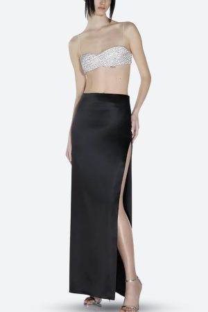 Quick Outfits, Modest Fashion Outfits Ideas Sparkle Rhinestone Bra Crop Top