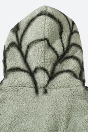 Quick Outfits, Modest Fashion Outfits Ideas Spider Full Zip-Up Teddy Hoodie Jacket