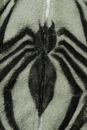 Quick Outfits, Modest Fashion Outfits Ideas Spider Full Zip-Up Teddy Hoodie Jacket