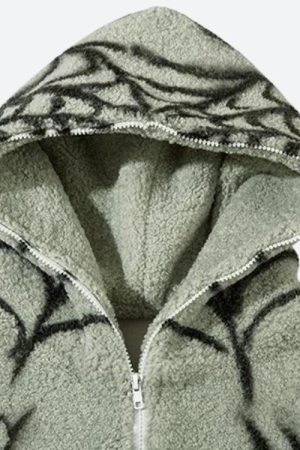 Quick Outfits, Modest Fashion Outfits Ideas Spider Full Zip-Up Teddy Hoodie Jacket