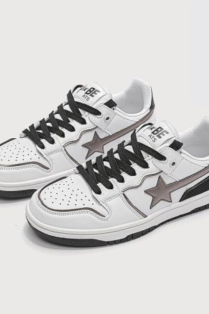 Quick Outfits, Modest Fashion Outfits Ideas Star Embroidered Multicolor Sneakers