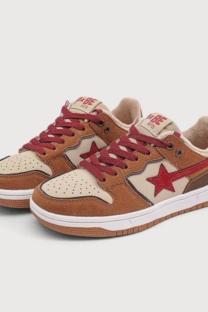 Quick Outfits, Modest Fashion Outfits Ideas Star Embroidered Multicolor Sneakers