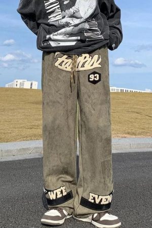 Quick Outfits, Modest Fashion Outfits Ideas Star Patchwork Wide Leg Sweatpants