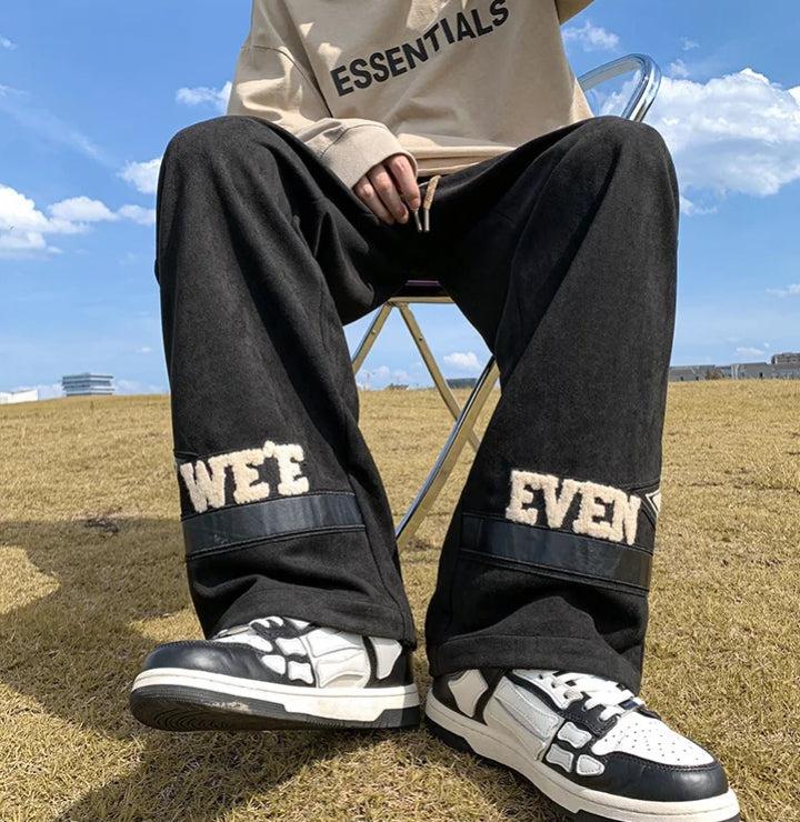 Quick Outfits, Modest Fashion Outfits Ideas Star Patchwork Wide Leg Sweatpants Quick Outfits, Modest Fashion Outfits Ideas Star Patchwork Wide Leg Sweatpants