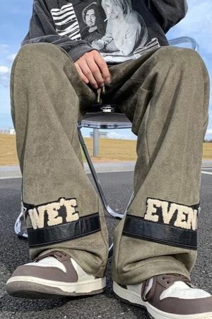 Quick Outfits, Modest Fashion Outfits Ideas Star Patchwork Wide Leg Sweatpants