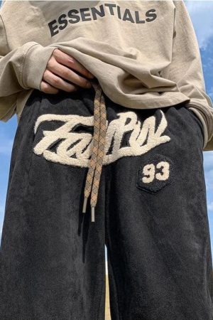 Quick Outfits, Modest Fashion Outfits Ideas Star Patchwork Wide Leg Sweatpants