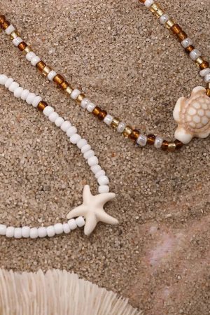 Quick Outfits, Modest Fashion Outfits Ideas Starfish & Turtle Beaded Two-Pack Necklace Set