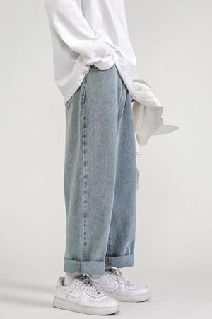 Quick Outfits, Modest Fashion Outfits Ideas Straight Leg Mid Rise Baggy Jeans