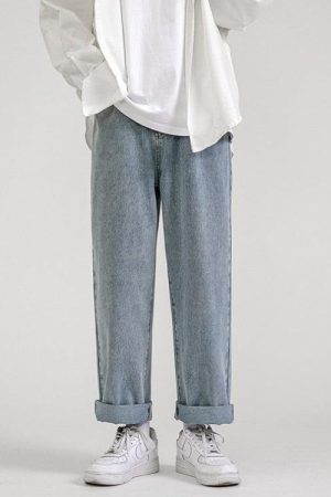 Quick Outfits, Modest Fashion Outfits Ideas Straight Leg Mid Rise Baggy Jeans