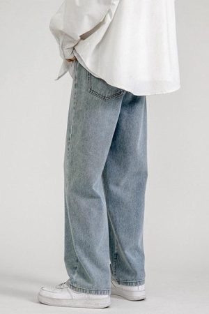 Quick Outfits, Modest Fashion Outfits Ideas Straight Leg Mid Rise Baggy Jeans