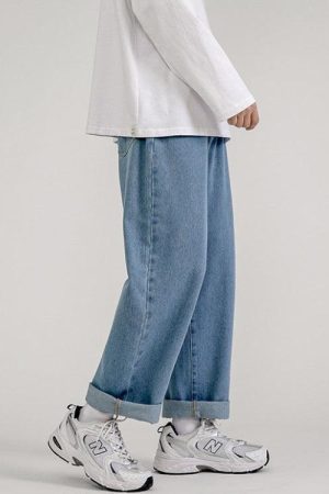 Quick Outfits, Modest Fashion Outfits Ideas Straight Leg Mid Rise Baggy Jeans