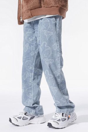 Quick Outfits, Modest Fashion Outfits Ideas Straight Leg Printed Jeans