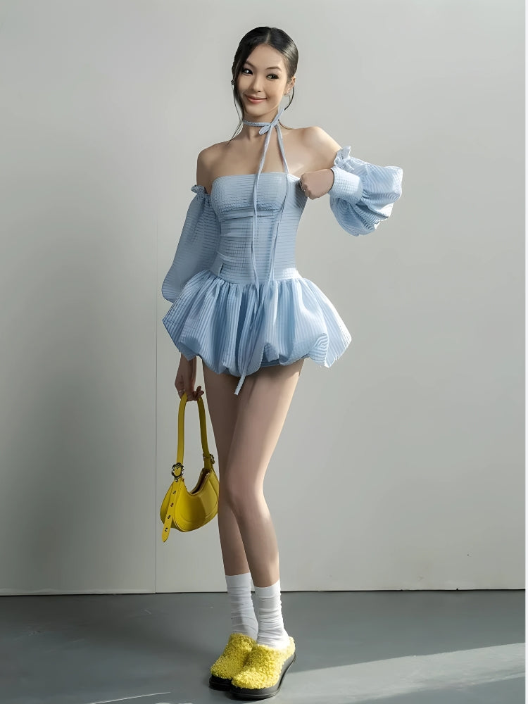 Quick Outfits, Modest Fashion Outfits Ideas Strapless Bubble Mini Dress Quick Outfits, Modest Fashion Outfits Ideas Strapless Bubble Mini Dress