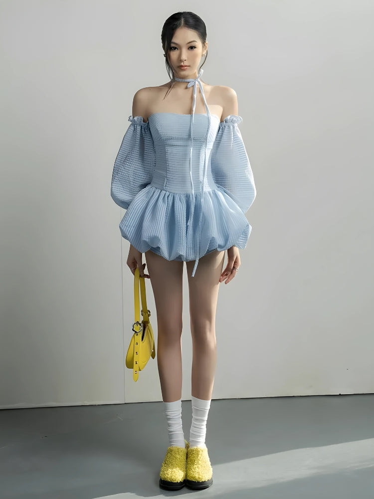 Quick Outfits, Modest Fashion Outfits Ideas Strapless Bubble Mini Dress Quick Outfits, Modest Fashion Outfits Ideas Strapless Bubble Mini Dress