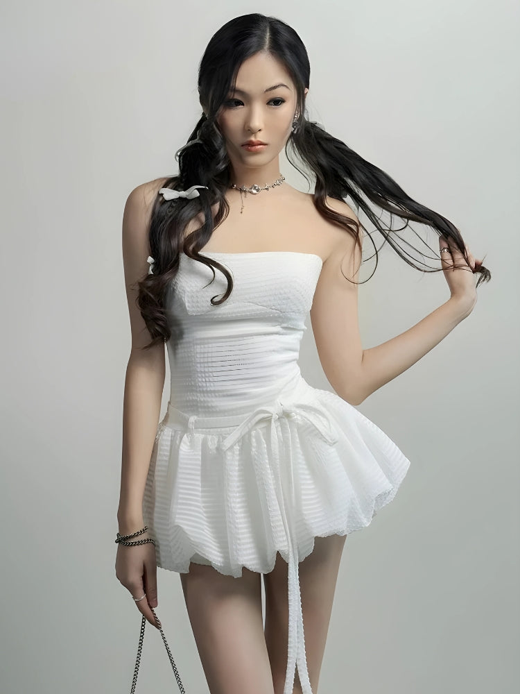 Quick Outfits, Modest Fashion Outfits Ideas Strapless Bubble Mini Dress Quick Outfits, Modest Fashion Outfits Ideas Strapless Bubble Mini Dress