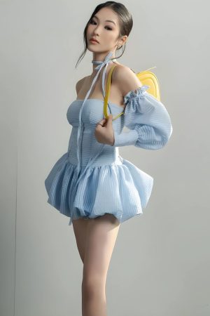 Quick Outfits, Modest Fashion Outfits Ideas Strapless Bubble Mini Dress