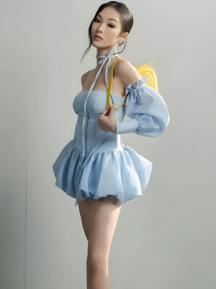 Quick Outfits, Modest Fashion Outfits Ideas Strapless Bubble Mini Dress Quick Outfits, Modest Fashion Outfits Ideas Strapless Bubble Mini Dress