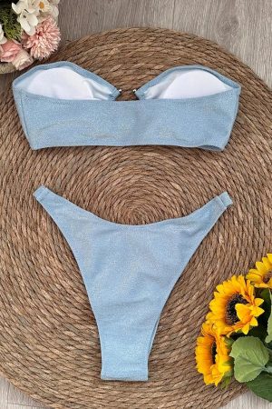 Quick Outfits, Modest Fashion Outfits Ideas Strapless Pierced Bikini Set