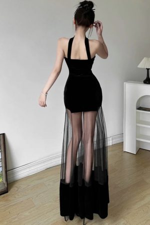 Quick Outfits, Modest Fashion Outfits Ideas Strapless Sheer Maxi Dress