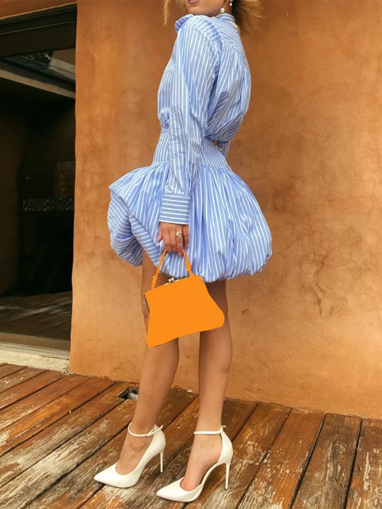 Quick Outfits, Modest Fashion Outfits Ideas Striped Bubble Mini Skirt Quick Outfits, Modest Fashion Outfits Ideas Striped Bubble Mini Skirt