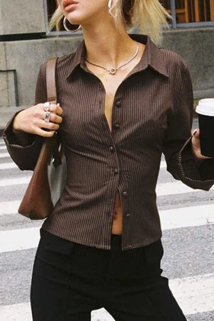 Quick Outfits, Modest Fashion Outfits Ideas Striped Button Down Shirt