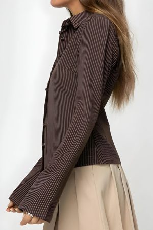 Quick Outfits, Modest Fashion Outfits Ideas Striped Button Down Shirt