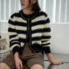 Quick Outfits, Modest Fashion Outfits Ideas Striped Button Up Cardigan