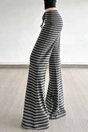 Quick Outfits, Modest Fashion Outfits Ideas Striped Flare Sweatpants