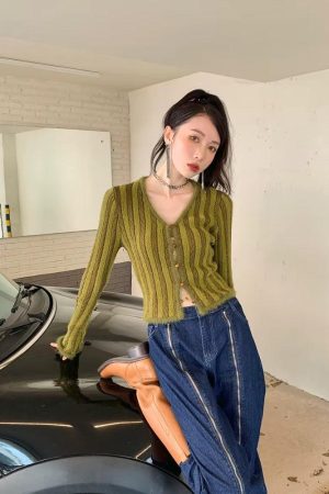 Quick Outfits, Modest Fashion Outfits Ideas Striped Fluffy Cardigan