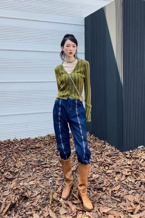 Quick Outfits, Modest Fashion Outfits Ideas Striped Fluffy Cardigan