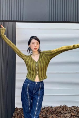 Quick Outfits, Modest Fashion Outfits Ideas Striped Fluffy Cardigan