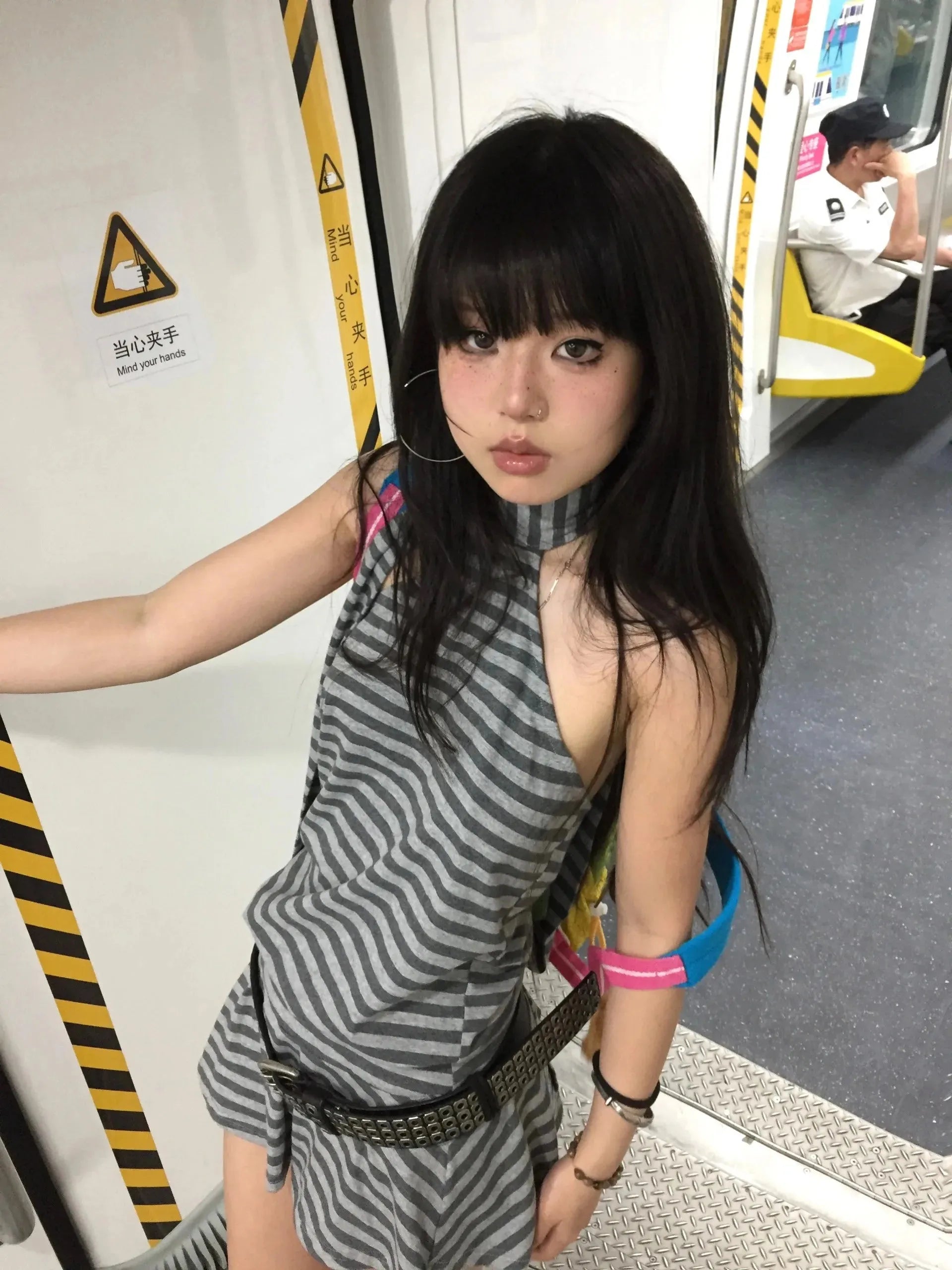 Quick Outfits, Modest Fashion Outfits Ideas Striped Halter Neck Mini Dress Quick Outfits, Modest Fashion Outfits Ideas Striped Halter Neck Mini Dress