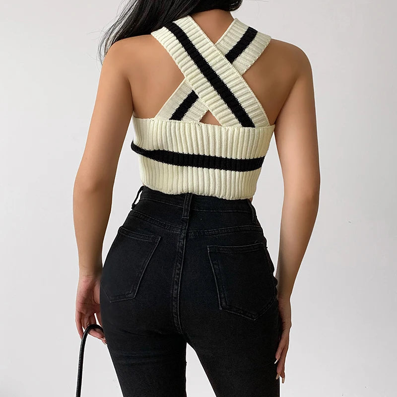 Quick Outfits, Modest Fashion Outfits Ideas Striped Knitted Crop Top Quick Outfits, Modest Fashion Outfits Ideas Striped Knitted Crop Top