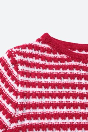 Quick Outfits, Modest Fashion Outfits Ideas Striped Knitted Mini Dress