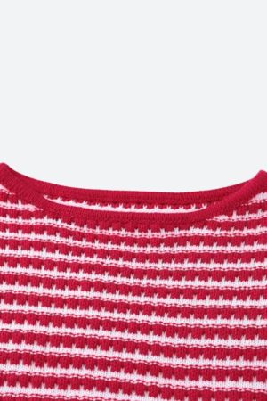 Quick Outfits, Modest Fashion Outfits Ideas Striped Knitted Mini Dress