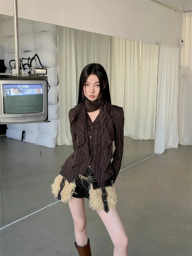 Quick Outfits, Modest Fashion Outfits Ideas Striped Neck Tie Shirt Quick Outfits, Modest Fashion Outfits Ideas Striped Neck Tie Shirt