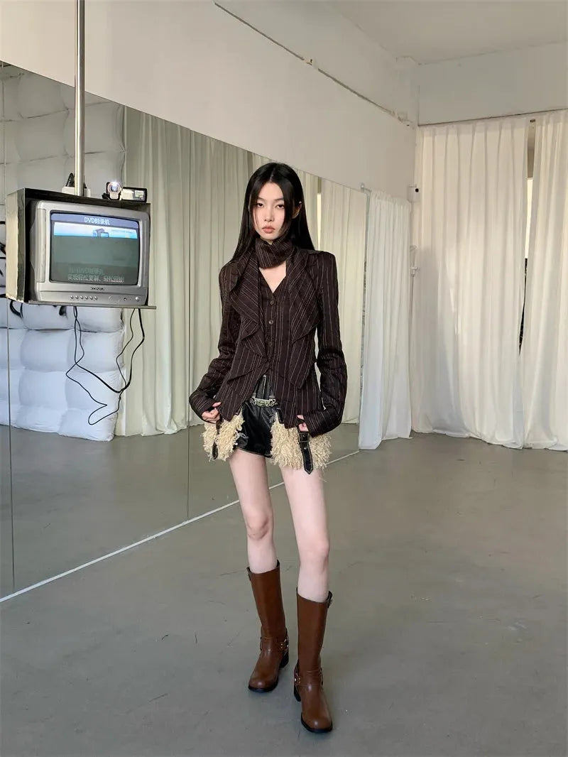 Quick Outfits, Modest Fashion Outfits Ideas Striped Neck Tie Shirt Quick Outfits, Modest Fashion Outfits Ideas Striped Neck Tie Shirt