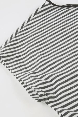 Quick Outfits, Modest Fashion Outfits Ideas Striped Neck Tie Top