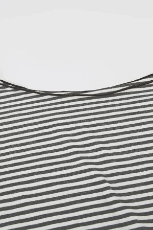 Quick Outfits, Modest Fashion Outfits Ideas Striped Neck Tie Top